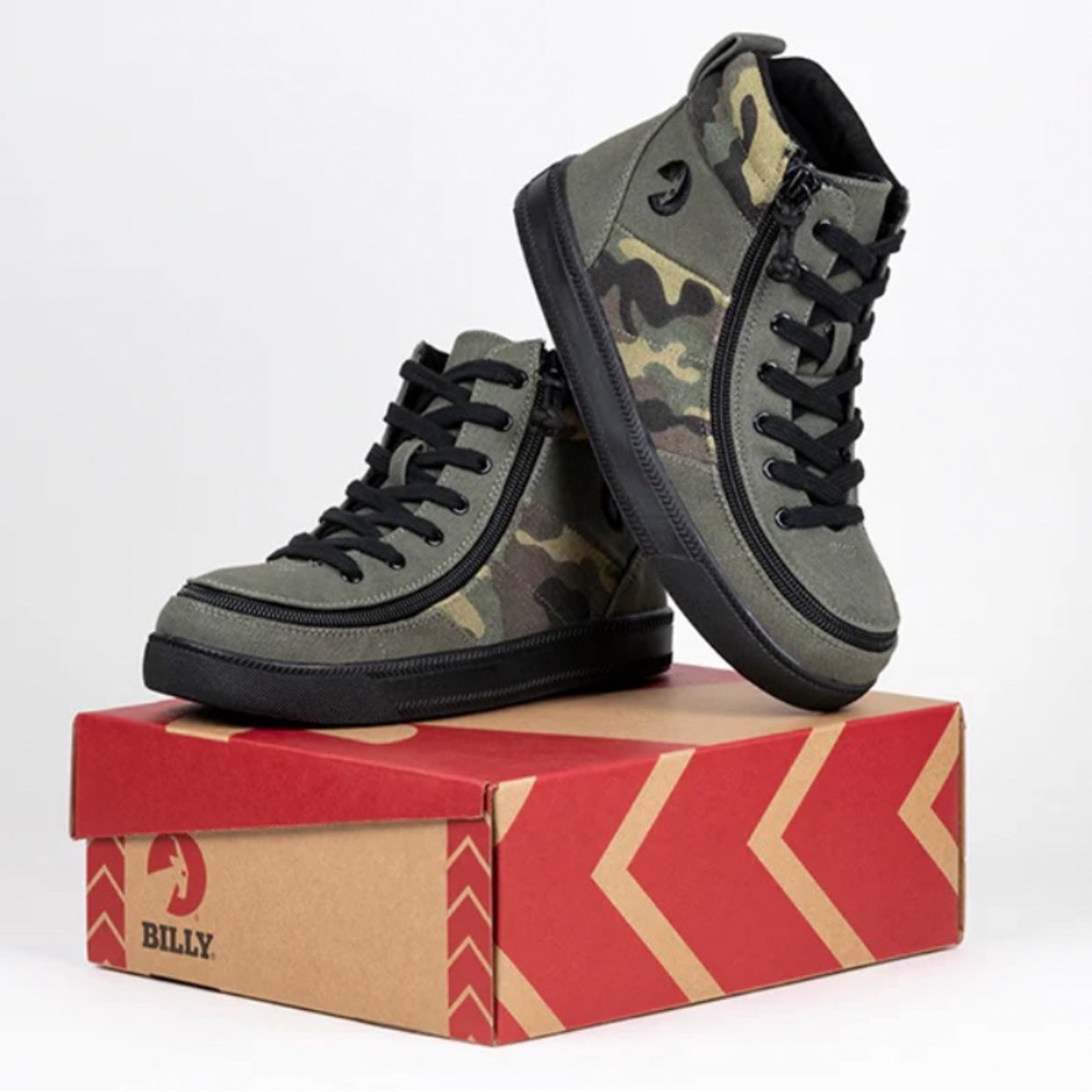 Boys Size 3 BILLY Street High Tops Zip Open Toe Shoe